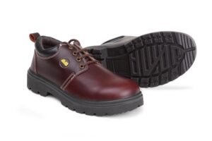 JAMA LEATHER SAFETY SHOES WITH STEEL TOE, CHERRY JS087